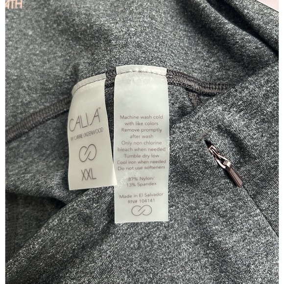 NWT CALIA Carrie Underwood Bike Gray Shorts Women 2X High Rise 10 Inseam Fitted - Picture 4 of 8